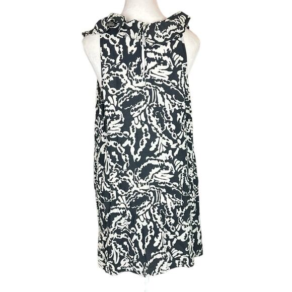 Liz Lange Maternity Print Ruffle Neck Tunic Top Black White Size XXL - Picture 4 of 8